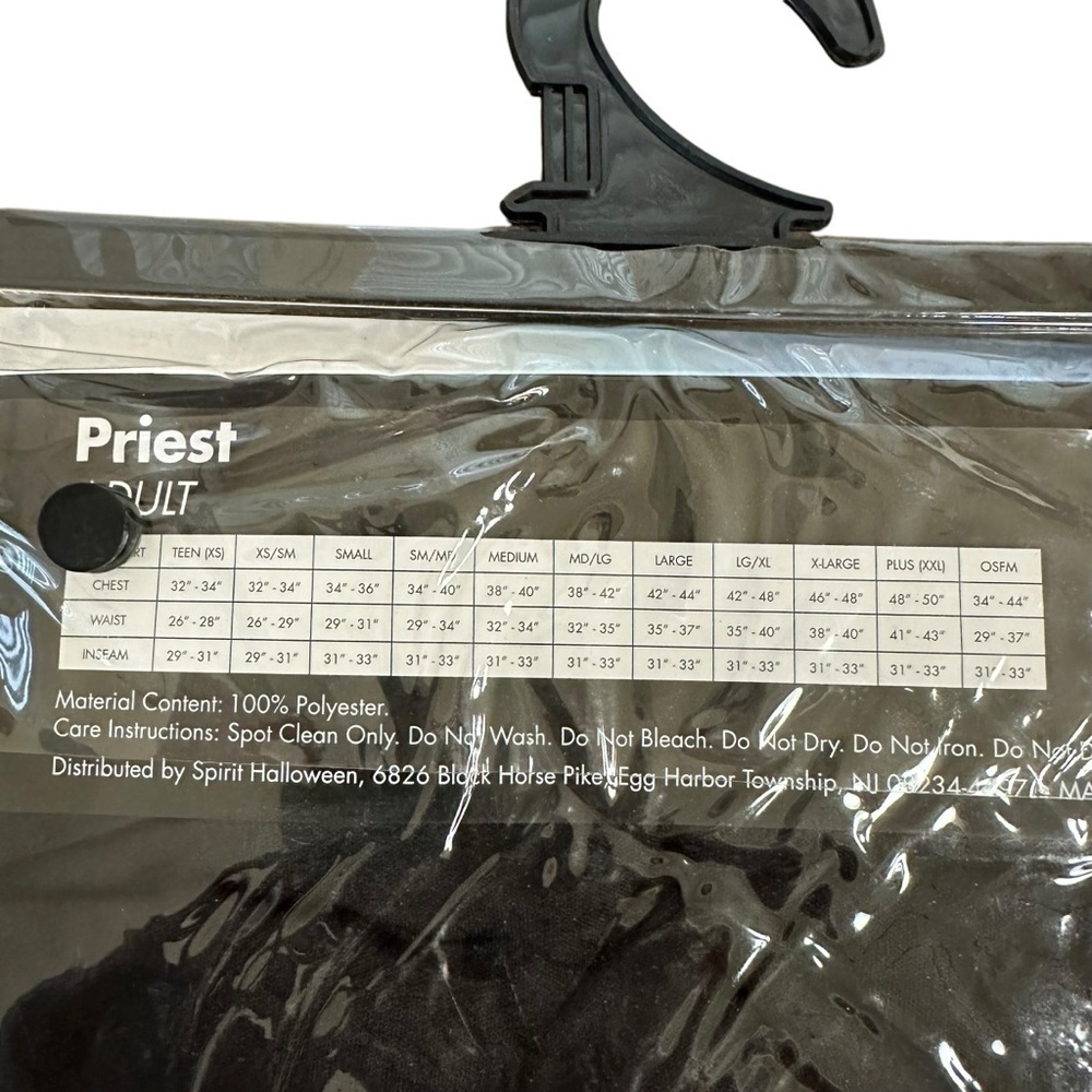 NWT Spirit Halloween Adult One Size Priest‎ Costume Robe Religious Catholic New - Picture 8 of 8